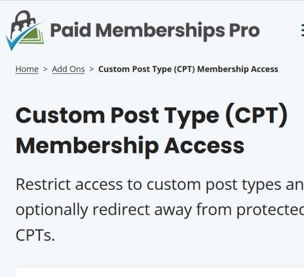 Paid Memberships Pro Custom Post Type