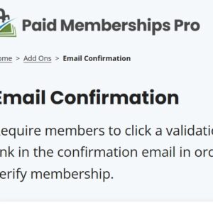 Paid Memberships Pro – Email Confirmation