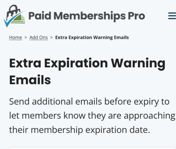 Paid Memberships Pro Extra Expiration Warning Emails