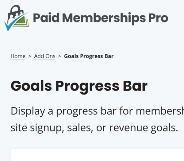 Paid Memberships Pro Goal Progress Bar Add On