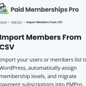 Paid Memberships Pro Import Members From CSV Add On