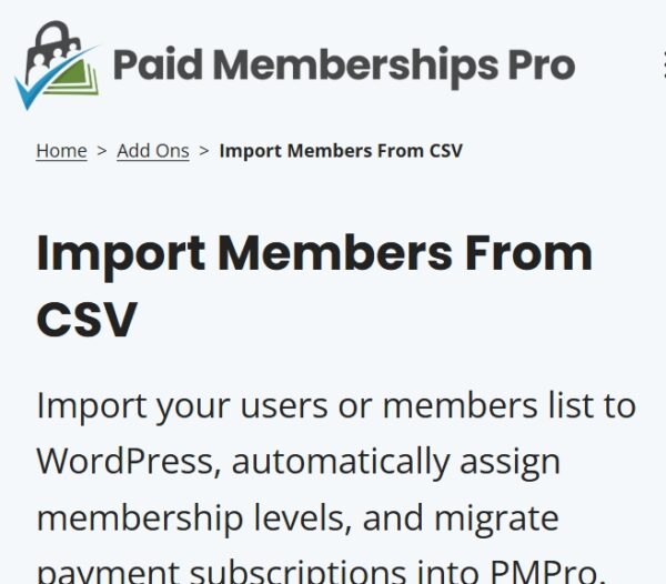 Paid Memberships Pro Import Members From CSV Add On