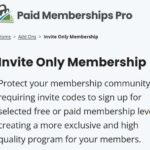 Paid Memberships Pro Invite Only Add On