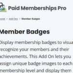 Paid Memberships Pro Member Badges