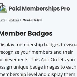 Paid Memberships Pro Member Badges
