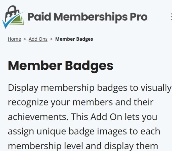 Paid Memberships Pro Member Badges