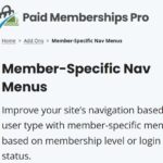 Paid Memberships Pro Nav Menus