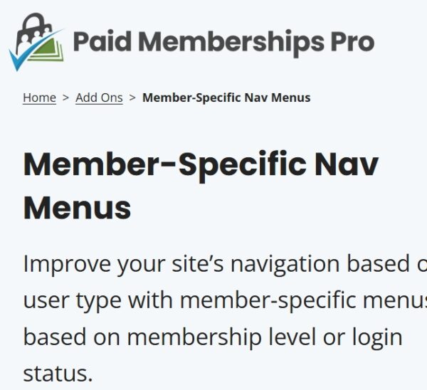 Paid Memberships Pro Nav Menus