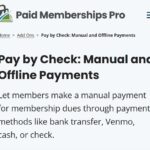 Paid Memberships Pro Pay by Check