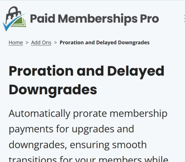 Paid Memberships Pro Proration Add On