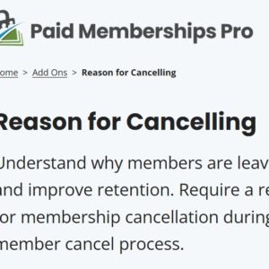 Paid Memberships Pro Reason For Cancelling Add On