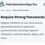 Paid Memberships Pro Require Strong Passwords