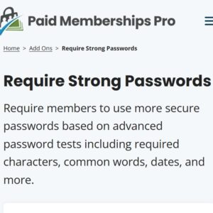 Paid Memberships Pro Require Strong Passwords