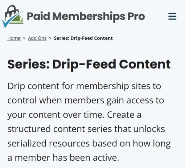 Paid Memberships Pro Series