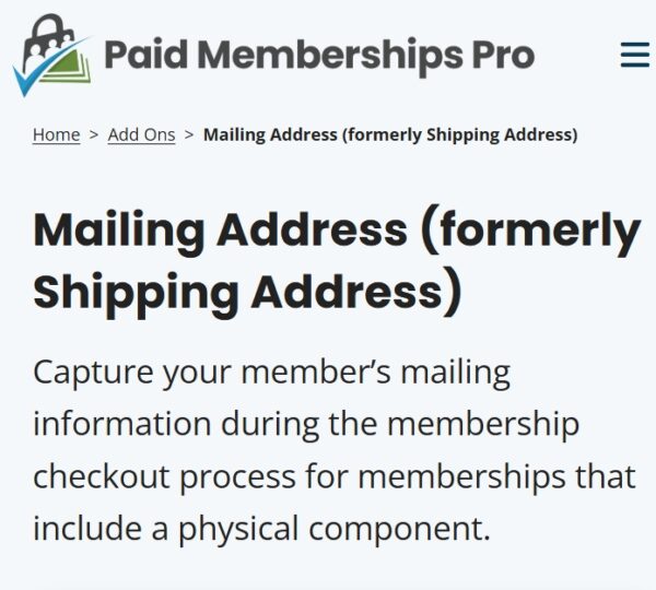 Paid Memberships Pro Shipping