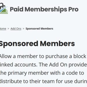 Paid Memberships Pro Sponsored Members