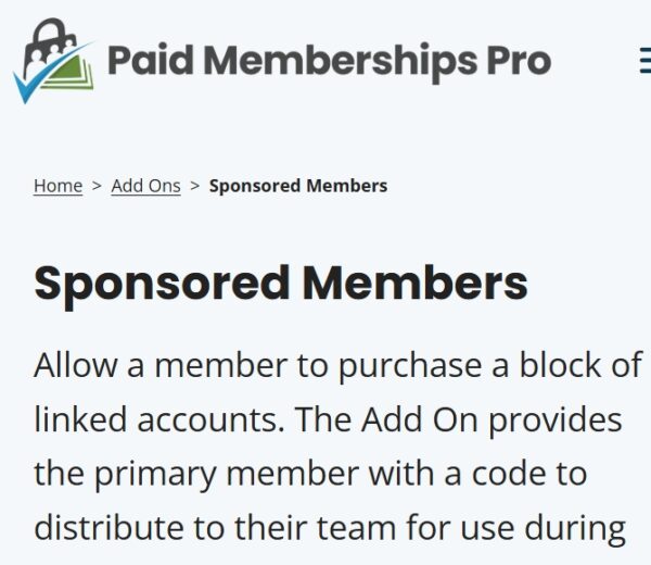 Paid Memberships Pro Sponsored Members