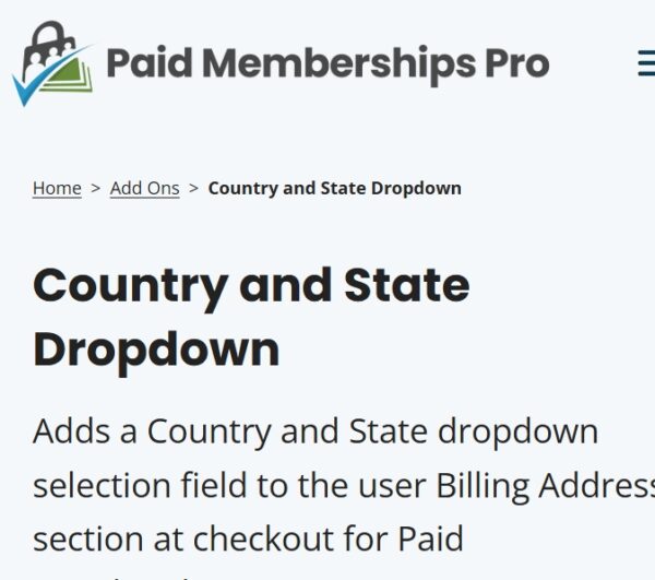 Paid Memberships Pro State Dropdowns Add On