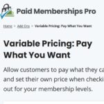 Paid Memberships Pro Variable Pricing