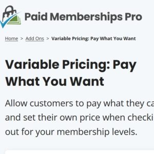 Paid Memberships Pro Variable Pricing