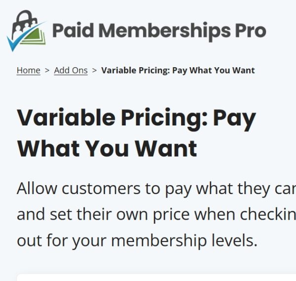 Paid Memberships Pro Variable Pricing