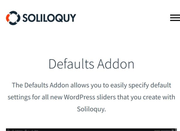 Soliloquy Defaults Addon