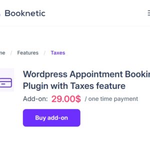 Tax add-on for Booknetic