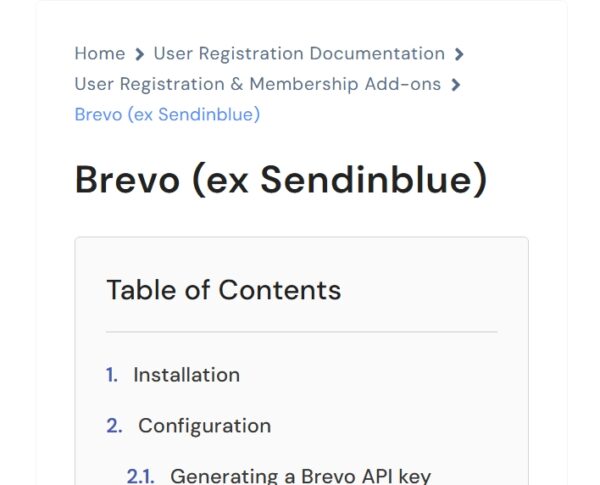 User Registration Brevo