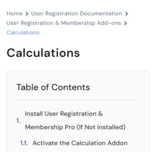 User Registration Calculations
