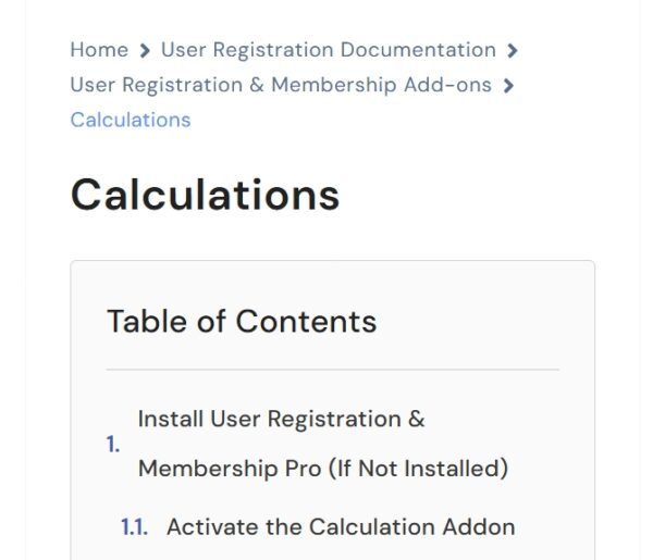 User Registration Calculations