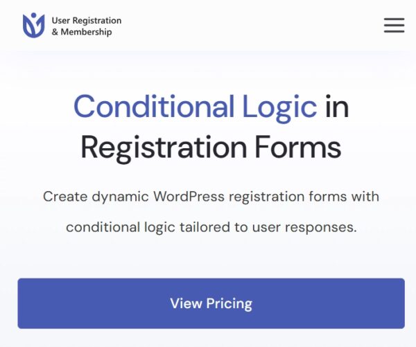 User Registration Conditional Logic