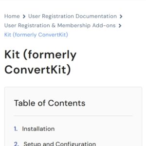 User Registration ConvertKit