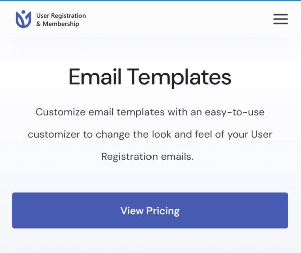 User Registration Email Templates