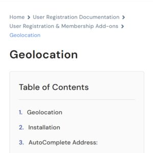User Registration Geolocation