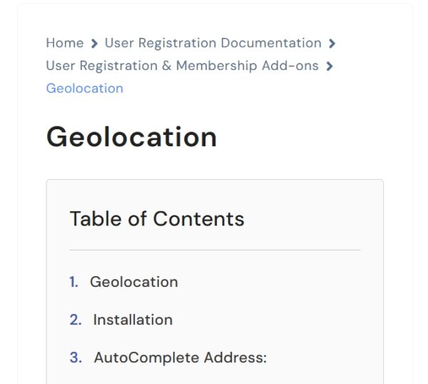 User Registration Geolocation