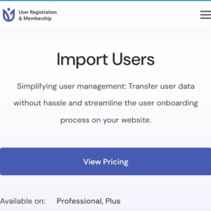 User Registration Import Users