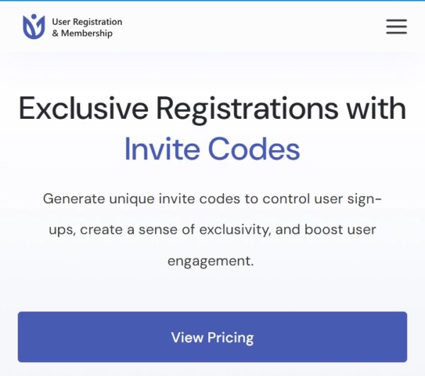 User Registration Invite Codes