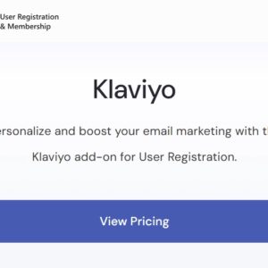 User Registration Klaviyo