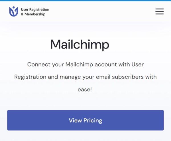 User Registration MailChimp
