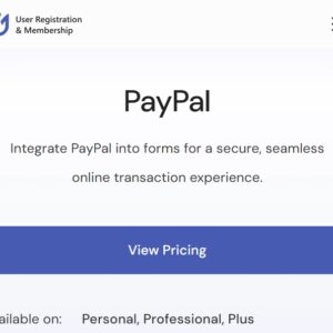User Registration Payments (PayPal)