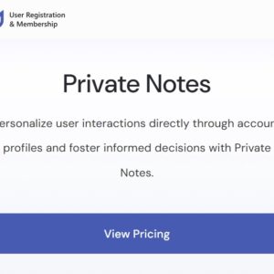 User Registration Private Notes
