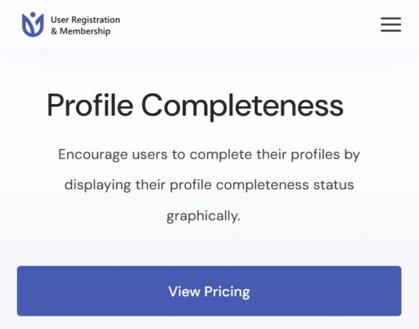 User Registration Profile Completeness