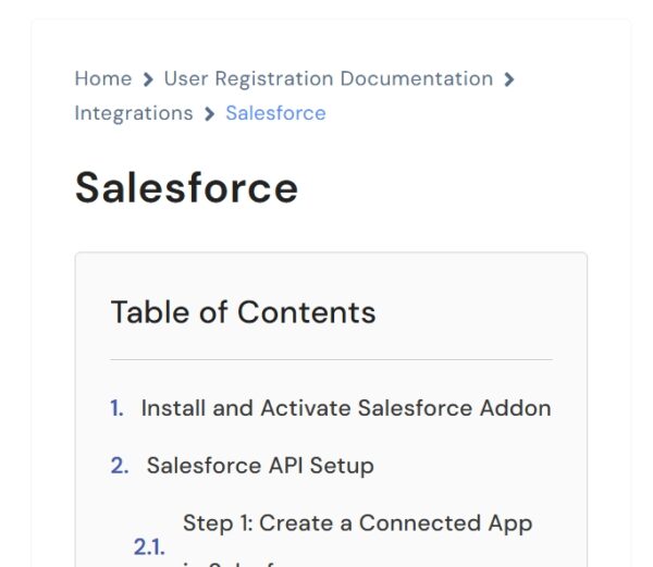 User Registration Salesforce