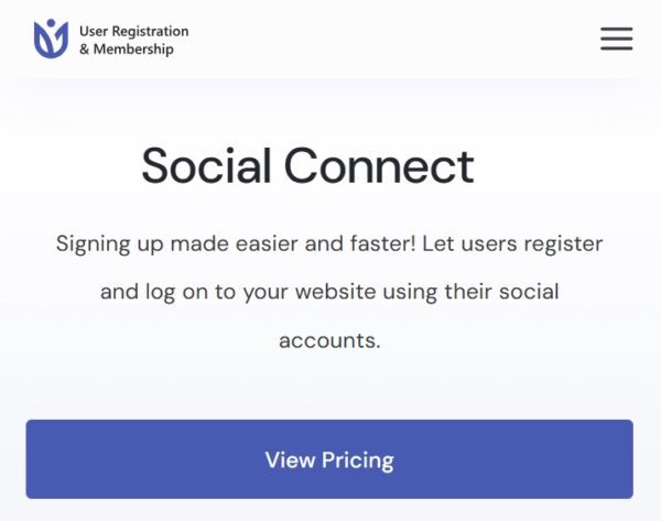 User Registration Social Connect