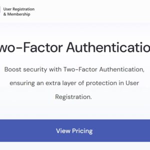 User Registration Two Factor Authentication