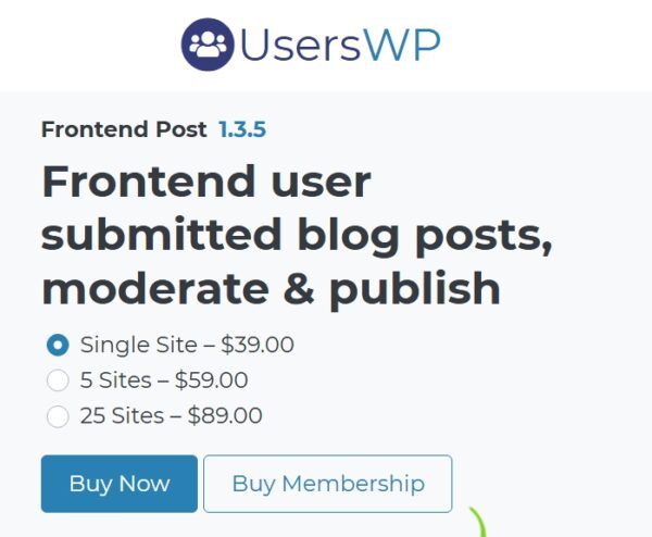 UsersWP Frontend Post