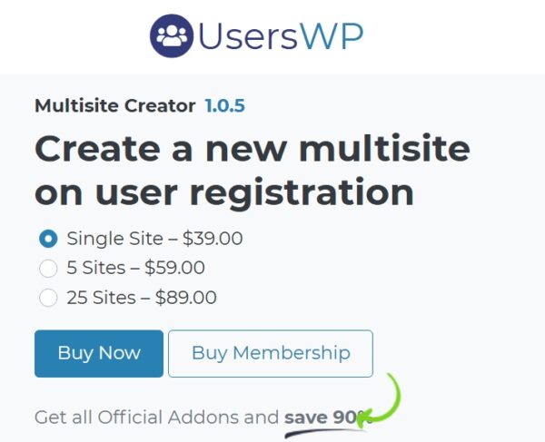 UsersWP Multisite Creator