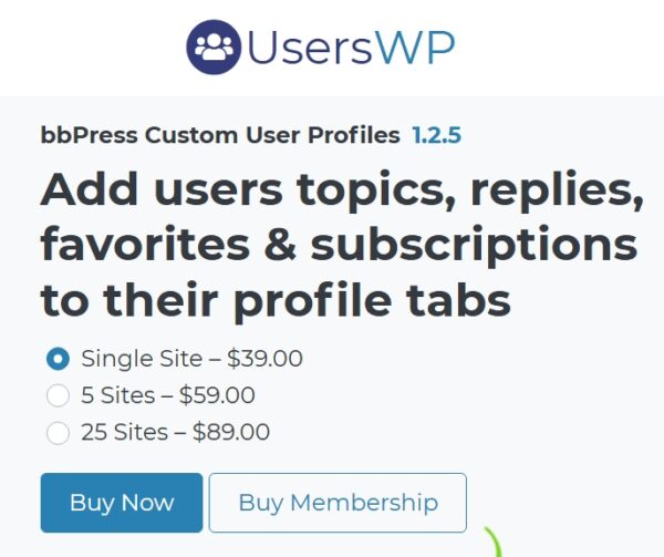 UsersWP bbPress Custom User Profiles