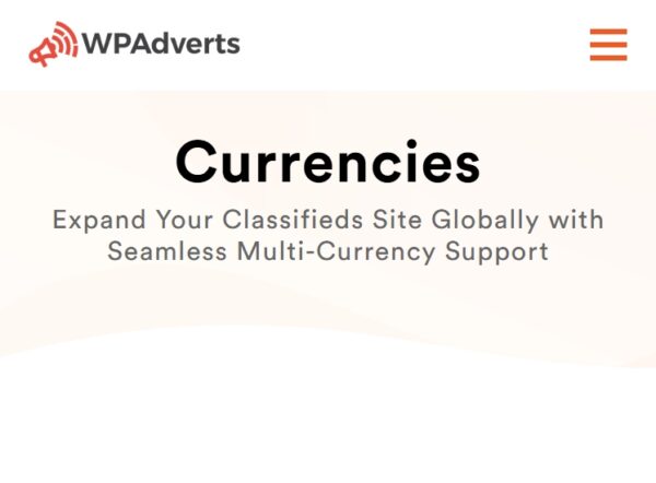 WP Adverts Currencies