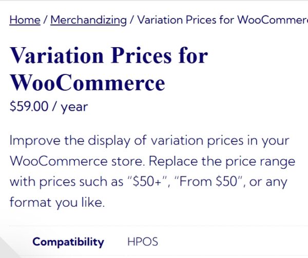 WooCommerce Variation Prices